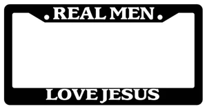 Black License Plate Frame Real Men Love Jesus Auto Accessory Christian (#1) 2169 - Picture 1 of 1