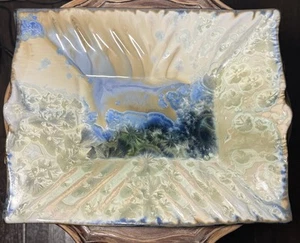 Bill Campbell Flambeaux Crystalline Art Pottery Signed Centerpiece Platter Tray - Picture 1 of 17