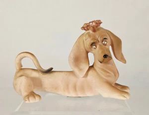 1960's Lefton's Dachshund Dog #3212 • Porcelain and Crystal Eyes • Japan Lefton - Picture 1 of 8