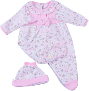 2Pcs  Reborn Baby Dolls Girls Clothes 16-18 Inch Newborn Reborn Doll Pink Outfit - Picture 1 of 12