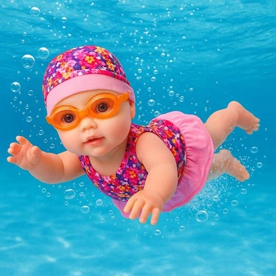Swimming Doll 15" Baby Bath & Pool Toy Realistic Floating Bath Tub Fun Activity - Image 1 of 4
