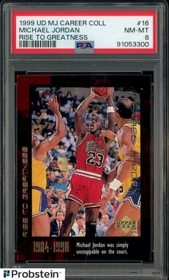 1999 UD MJ Career Collection Rise To Greatness #16 Michael Jordan HOF PSA 8 - Image 1 of 2