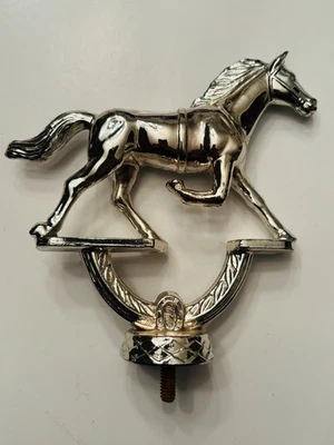 Vintage Pacer Horse Racing Trophy Topper Trotter Race Award Silver Tone Metal - Image 1 of 4