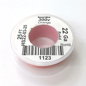 HS22-03-25 25FT 22AWG ORANGE SOLID Electronic Electrical 300V Wire UL1007 80C - Picture 1 of 1