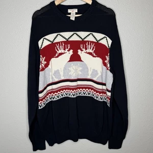 Suéter Pullover De Colección Años 90 Dockers Algodón Tejido Reno Copo de Nieve Para Hombres XL Abuelo - Imagen 1 de 5