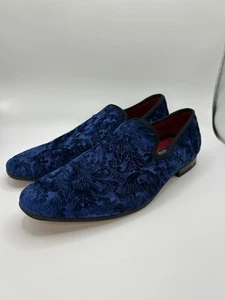 La Milano Broderick Royal Blue Velvet Slip On Men's Dress Loafers 10.5 - Picture 1 of 9