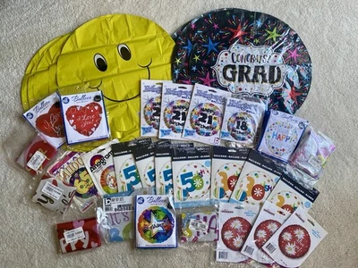 Lot of 74 New Foil Balloons Birthday Party Graduation Valentines Mothers Day + - Image 1 of 4