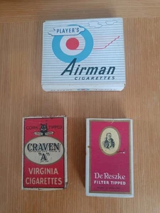 VINTAGE EMPTY CIGARETTE PACKETS CRAVEN A - PLAYERS-DE RESZKE BUNDLE - Picture 1 of 2