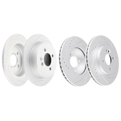 For 2007-2015 Mini Cooper 1.6L I4 Drilled Front And Rear Slotted Brake Rotors Foto 1 de 4