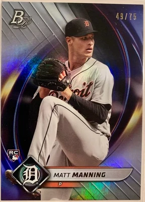 2022 Bowman Platinum Platinum Bar /75 Matt Manning #6 Rookie RC - Image 1 of 2