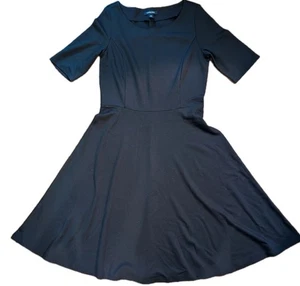 Classic Black Knit Lands End Dress Versatile Stretches Small Relaxed Packable - Picture 1 of 11