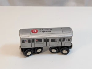 Munipals NYC 3-Train, 7 Avenue Express, Holzeisenbahn U-Bahn Wagen, New York City - Bild 1 von 9
