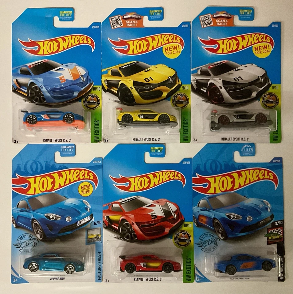 HOT WHEELS LOT OF 6 RENAULT SPORT R.S. 01 AND ALPINE A110 CUP - Image 1 of 1