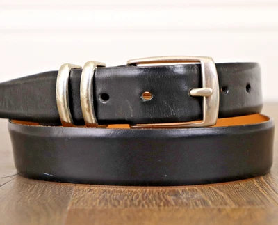 Martin Dingman Men's Size 32 Black Leather Belt Handmade USA Silver Buckle - Image 1 of 4