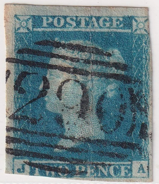 1841 Great Britain Queen Victoria 2d Blue – Plate J A – Numeral 290 Falmouth - Image 1 of 2