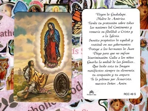 Virgen de Guadalupe Madre de America - Plastic stock Holy Card RCC49S - Picture 1 of 3
