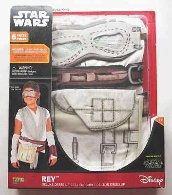 Disfraz Star Wars REY Talla Pequeña 4-6 Niña Vestir Halloween De Lujo NUEVO Top Máscara Foto 1 de 2