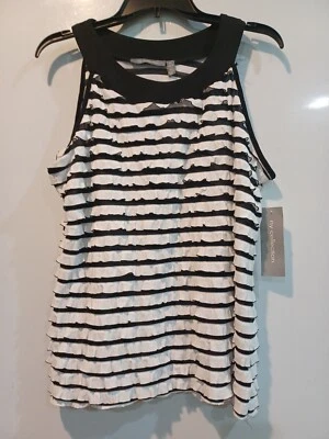 Top con Volantes Colección NY NUEVO CON ETIQUETAS XL Negro/Blanco Slvlss Foto 1 de 4