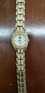 Women's Ladies Ernest Jones EJ GoldTone Faux-Diamond Quartz Watch  - Picture 1 of 5