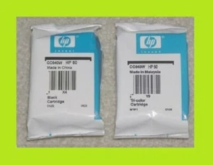 NEW Genuine HP 60 K and Clr Inkjet Cartridges SEALED HP FOIL BAGS 2021-2022 - Picture 1 of 1