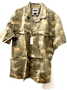 American Eagle Men's Animal Printed Poolside Button Up Shirt Size XL - Picture 1 of 9