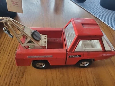 Vintage 1960’s STRUCTO Tow Wrecker Truck 10” Minuteman Pressed Steel, Orange - Image 1 of 4