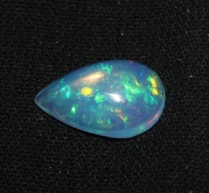 12x8 mm natural Ethiopian pear opal gemstone, pear opal cabochon, multifire opal - Picture 1 of 4