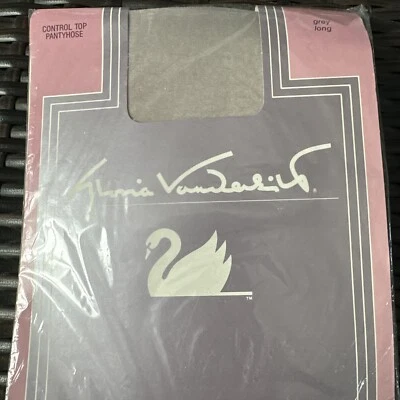 Винтажные колготки Gloria Vanderbilt Control Top - серые - размер длинные - новые! - Изображение 1 из 4