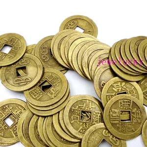 100 Pcs Feng Shui Coins 24mm Lucky China Fortune Coin Brass Metal Ching Money - Photo 1 sur 3