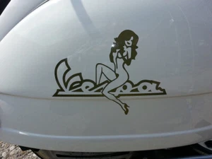 MS Car Sticker Vespa Schrift mit Sexy Lady Aufkleber versch. Farben