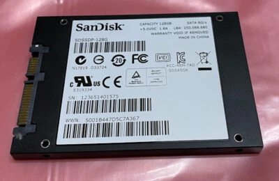 SanDisk SSD 128GB Laptop SATA Hard Drive 2.5" SDSSDP-128G - Tested - Image 1 of 4