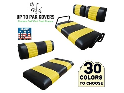UP TO PAR COVERS Yamaha G-11 - G-22 Staple On (FRONT+REAR COMBO) Golf Cart Seat Cover (2 Stripe)