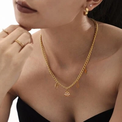 CONJUNTO Mujer Chapado en Oro 18K Navidad Jingle Lindo Colgante Collar Pulsera Regalos Foto 1 de 4