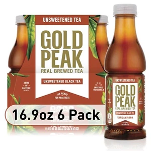 Gold Peak Real Brewed Tea Unsweetened, Black Iced Tea Drink, 16.9 fl oz - Picture 1 of 9