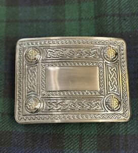   Scottish Highland CELTIC KNOT Kilt Belt Nickel Antique Finished