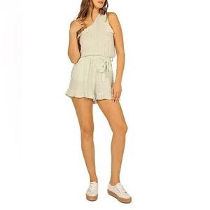 NWT Vintage Havana One Shoulder Ruffled Romper Size Small Rayon Summer Woman's - Picture 1 of 11