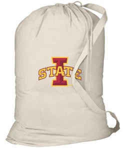 Iowa State Laundry Bag ISU Cyclones Dirty Clothes Bag COTTON w/ SHOULDER STRAP! - Picture 1 of 1