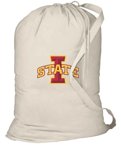 Iowa State Laundry Bag ISU Cyclones Dirty Clothes Bag COTTON w/ SHOULDER STRAP! Cover