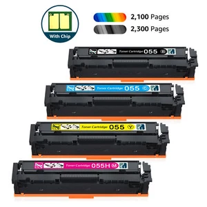 4PK Canon 055 Toner Compatible with imageCLASS MF743Cdw MF741Cdw MF746Cdw W/Chip - Picture 1 of 6
