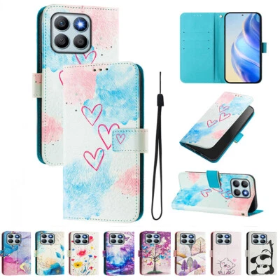 Case for Honor X6A X7A X40 X40i X50 Painted 18-picture Wallet Case Phone Cover  - Image 1 of 4
