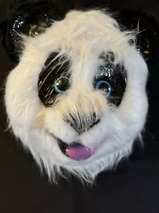 Panda Furry Friends Animal Costume Half Mask - Picture 1 of 7
