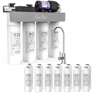 Sistema de ósmosis inversa de agua SimPure WP2-400GPD UV de 8 etapas 0 TDS + filtros de 2 años - Imagen 1 de 10