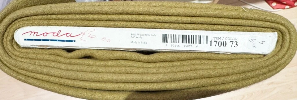 Moda Fabric 80 % Wool/20% Acrylic. Dark Camel. 54ins wide. One metre piece - Image 1 of 1
