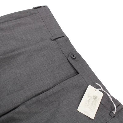 Belvest NWT Pleated Dress Pants Size 58 42 US Solid Gray 100% Wool - Image 1 of 4