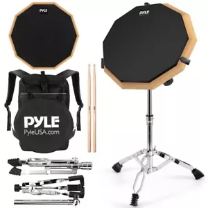 Pyle Silent Drum Practice Pad - 12 inch Double-Sided Drum Pad - Picture 1 of 7