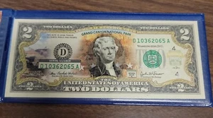 Grand Canyon National Park  Arizona Commemorative Bank Note on Modern $2 Note - Picture 1 of 3