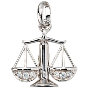 JOBO Anhänger Sternzeichen Waage 925 Silber mit Zirkonia Sternzeichenanhänger - Picture 1 of 1