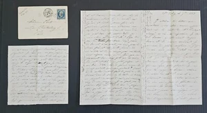 1863 France Cover w Letters 20c stamp cd Saint-Valery-en-Caux-Paris - Bild 1 von 7