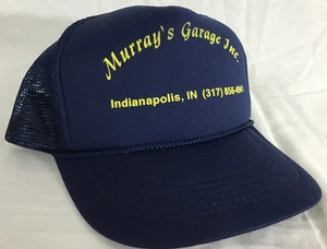Murray's Garage Inc. Sombrero de camionero de malla Indianápolis, en azul marino ajustable - Imagen 1 de 6