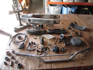 1997 Suzuki RM125 Triple Tree Swingarm Radiator Grills Handlebars Etc Parts Lot - Picture 1 of 11